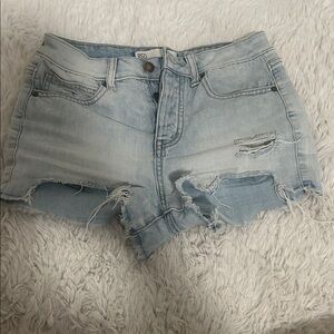 RSQ Light Blue Ripped Jean Shorts